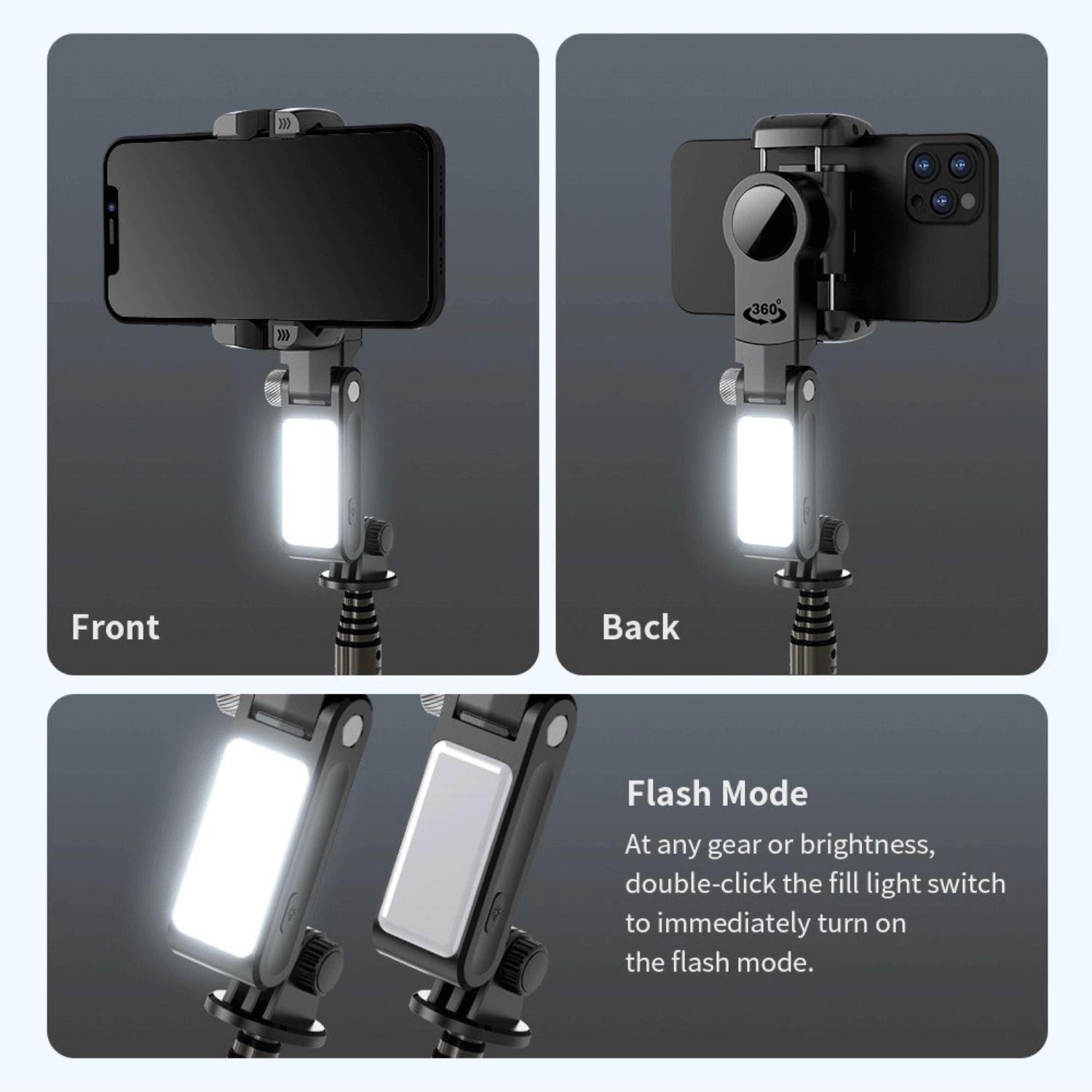 ProFlex Smartphone Gimbal Stabilizer with LED Light: Enhance Your Mobile Videography - mylensball.com.au