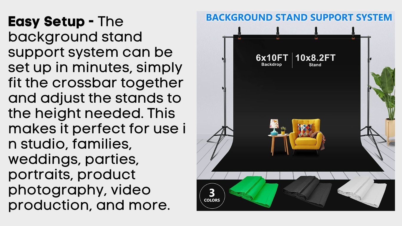 Green Screen Backdrop With Stand-2.5 x 3m - mylensball.com.au