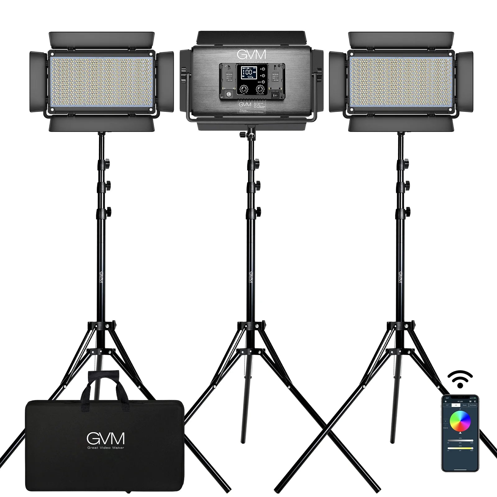 GVM 1500D-RGB LED Studio Video Light Kit - mylensball.com.au-