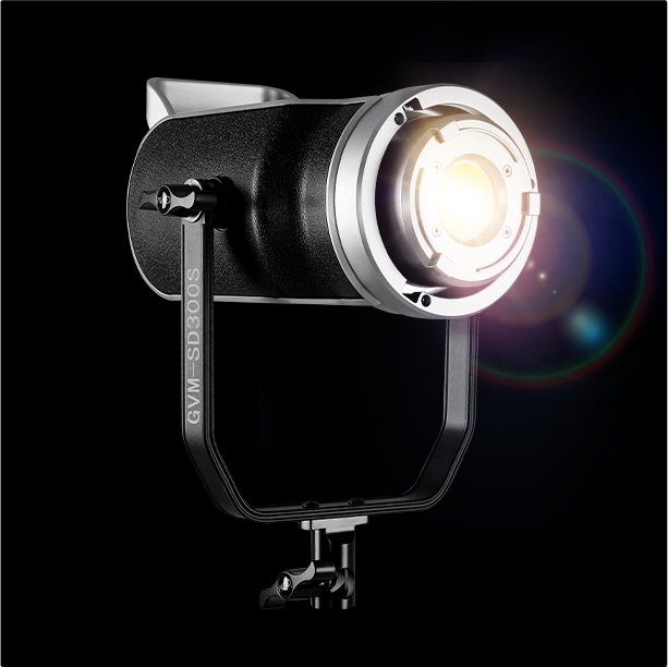 GVM SD300D Bi-Color LED Video Spotlight Kit with Stand and Lantern Softbox - mylensball.com.au