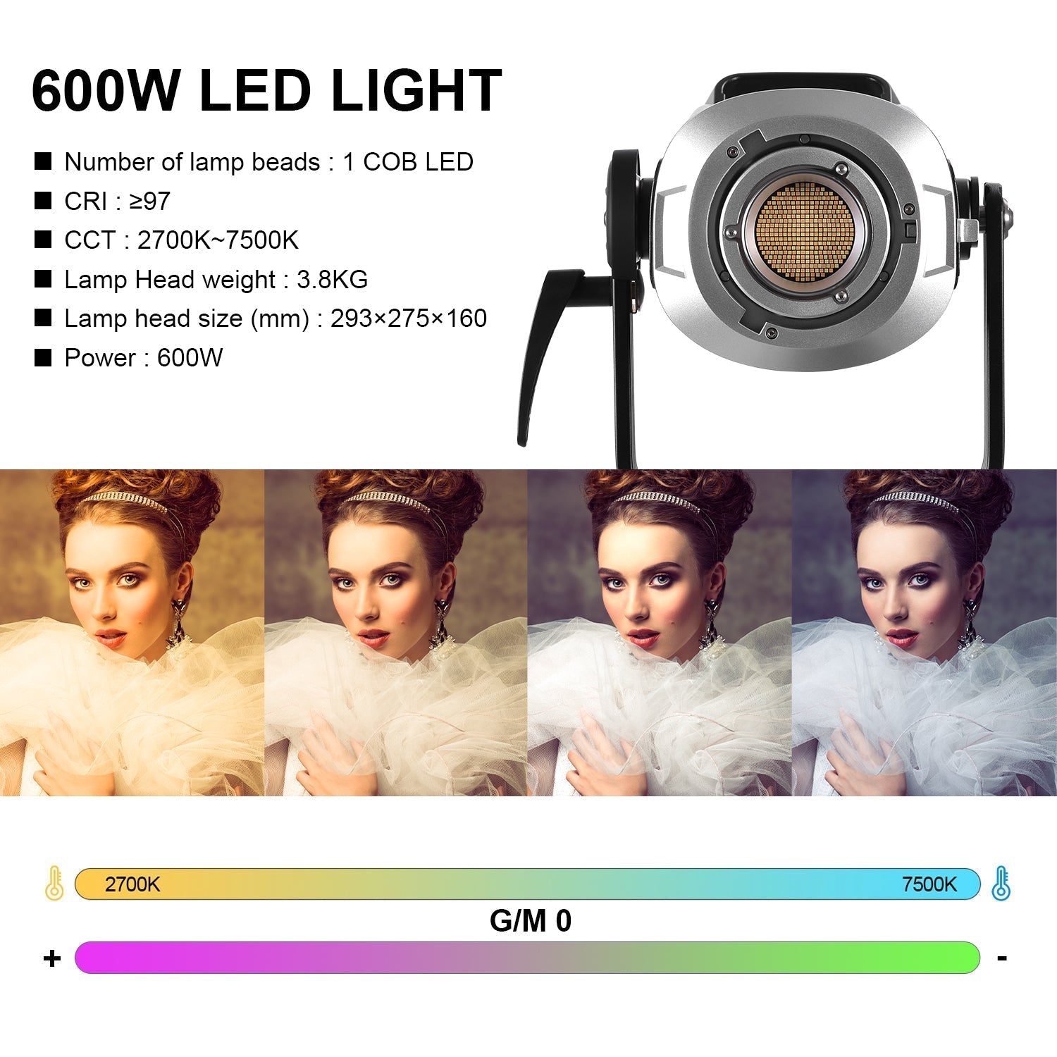 GVM SD600D 600W Bi-Color LED Video Light - mylensball.com.au