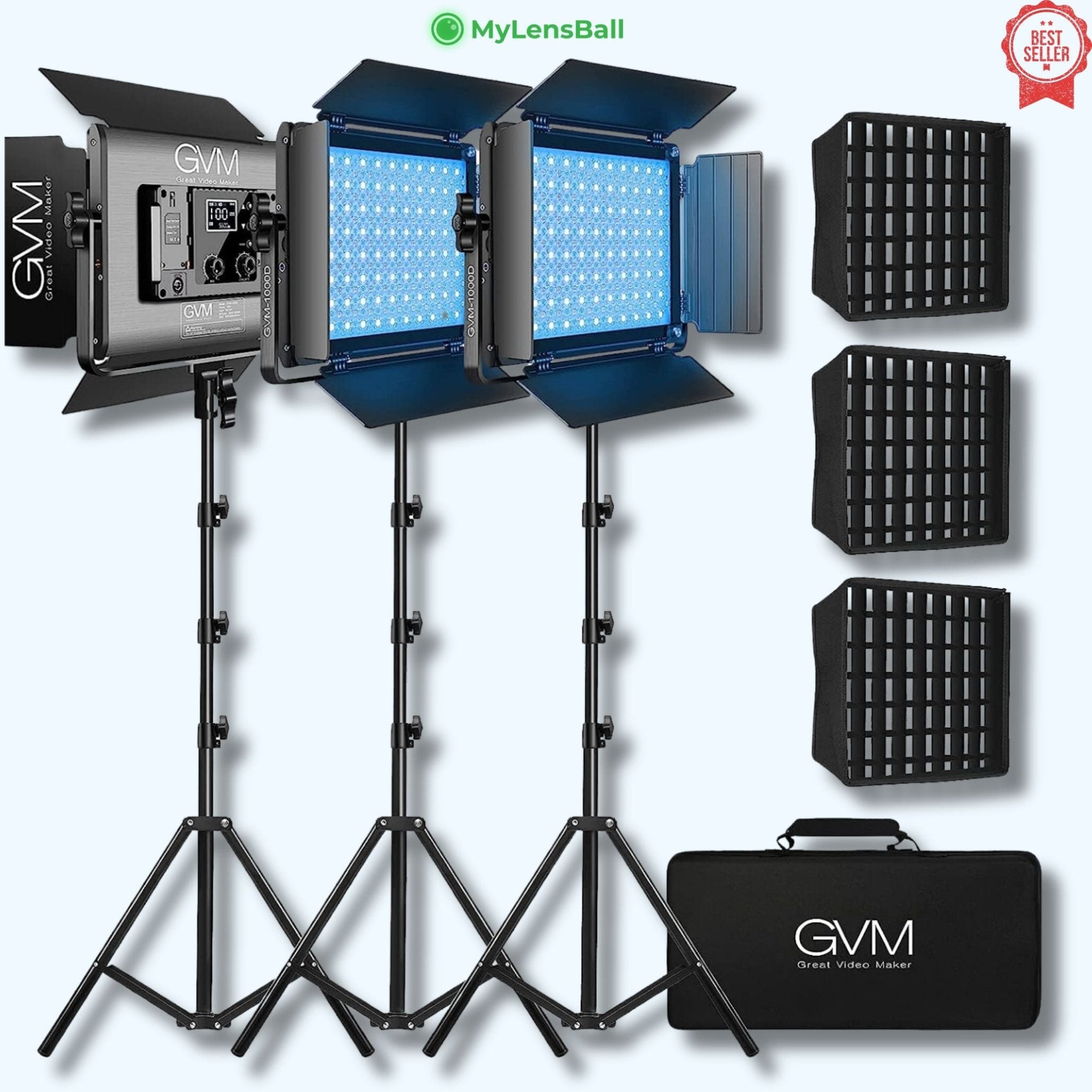 GVM 1000D-RGB LED Studio Video Light Kit - mylensball.com.au