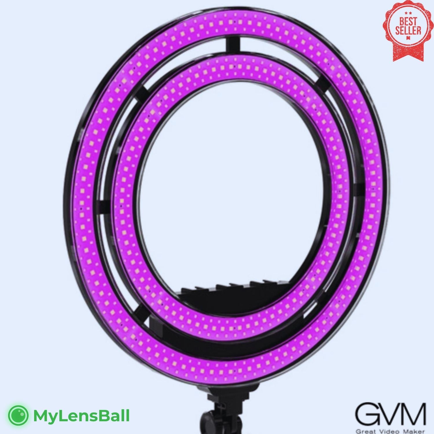 GVM Bi-Color & RGB LED Soft Double Ring Light (18