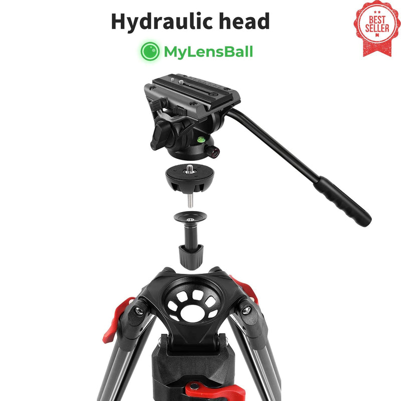 GVM JJL-JY Aluminum Camera Video Tripod with Fluid Head - mylensball.com.au