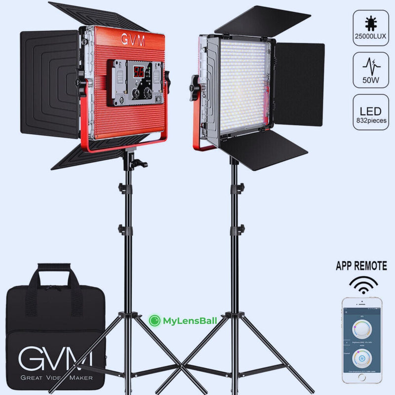 GVM-MB832 PRO 50W High Beam Bi-Color LED Video Studio Light - mylensball.com.au