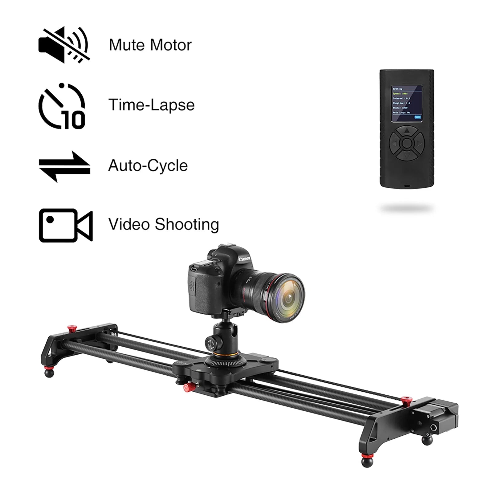 GVM Professional Video Carbon Fiber Motorized Camera Slider (32