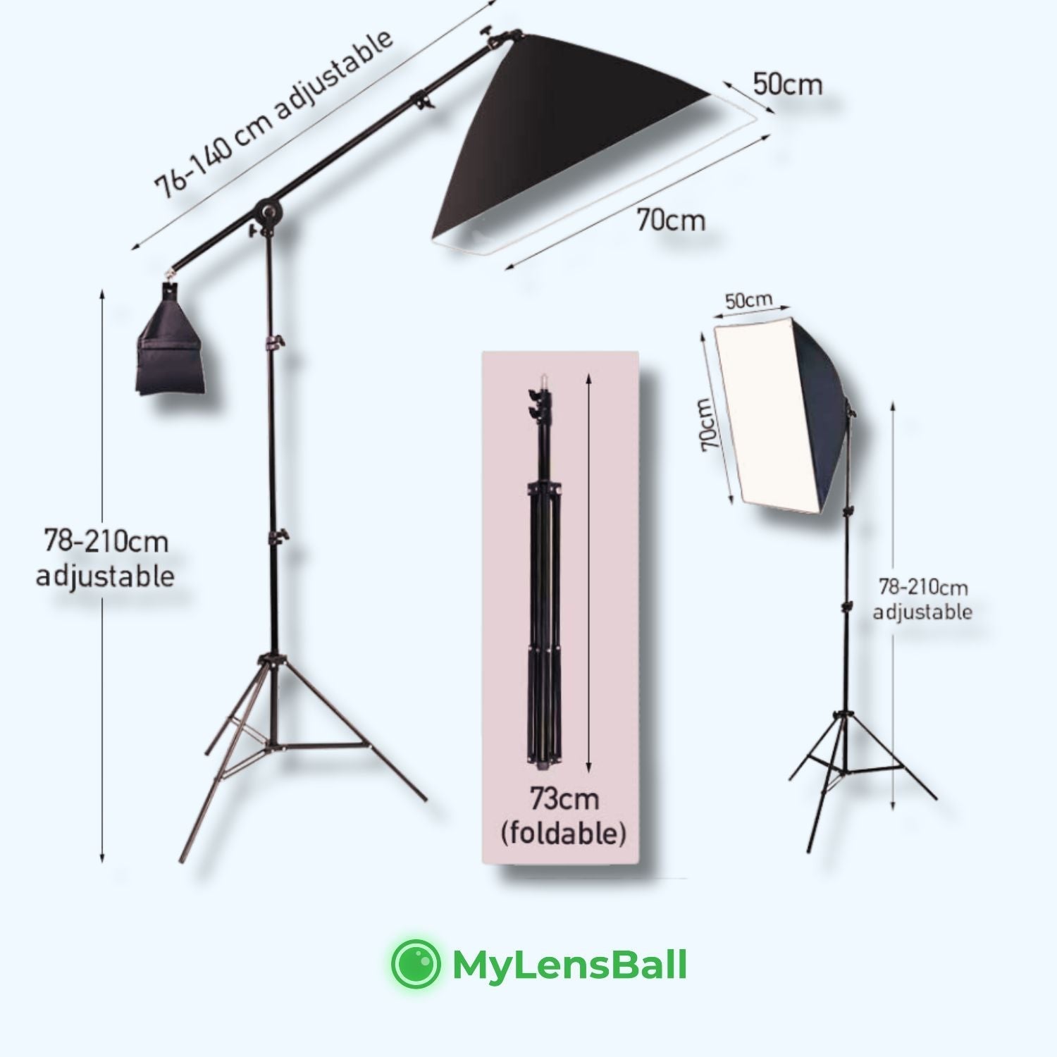 Pro LED Triple Softbox Lighting Kit-(3 Point Lighting Setup) - mylensball.com.au