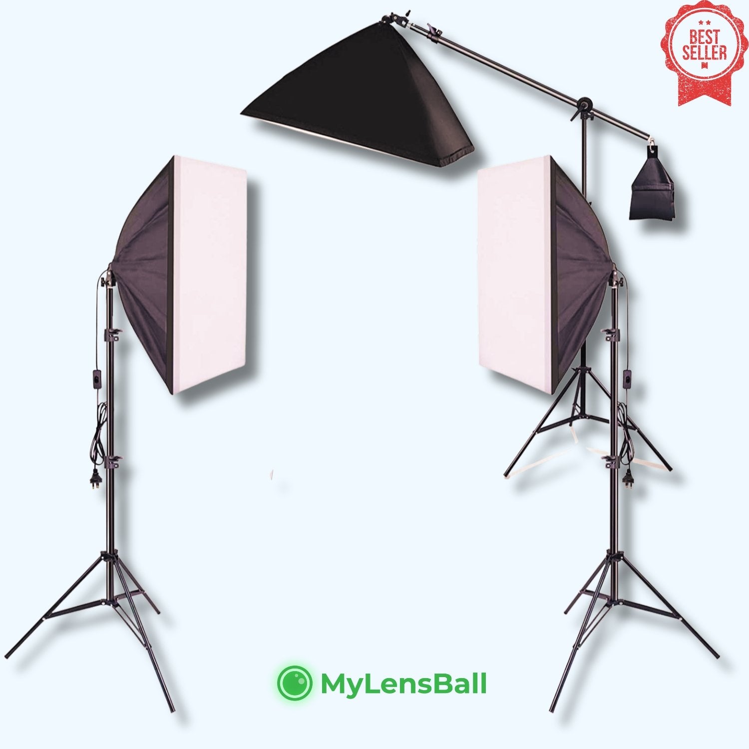Pro Triple Softbox Lighting Kit-(3 Point Lighting Setup) - mylensball.com.au